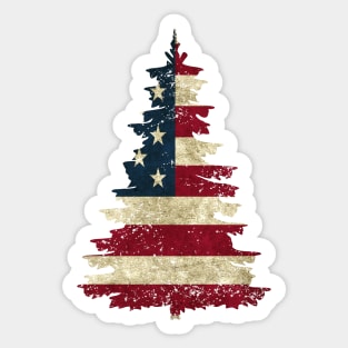 American Flag Pine Tree Sticker